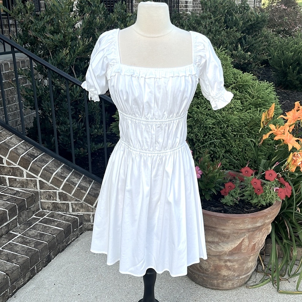 Feminine White Ruffle Dress